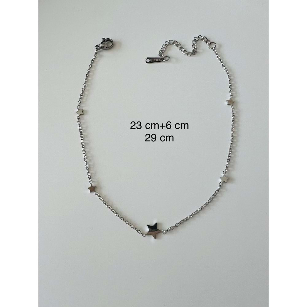 ÇELİK GÜMÜŞ RENK YILDIZ HALHAL 23+6CM ACR0063