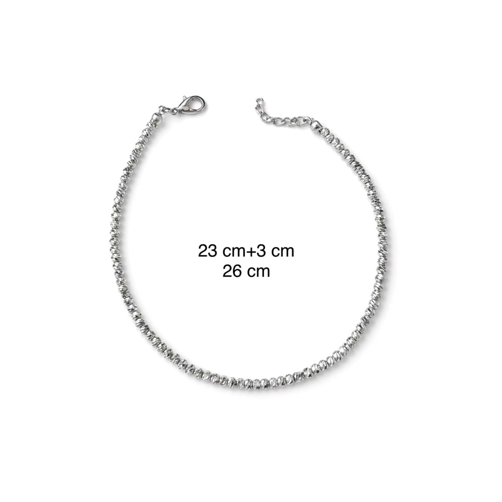 GÜMÜŞ RENK DORİKA HALHAL 23+3CM ACR0066
