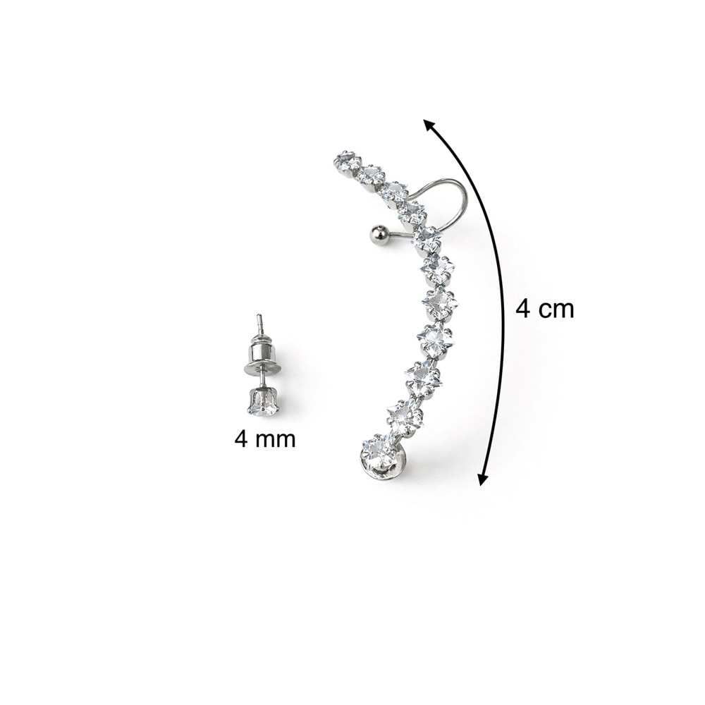 TEKTAŞ KÜPELİ SUYOLU KIKIRDAK KÜPE-GÜMÜŞ RENK ACR0096