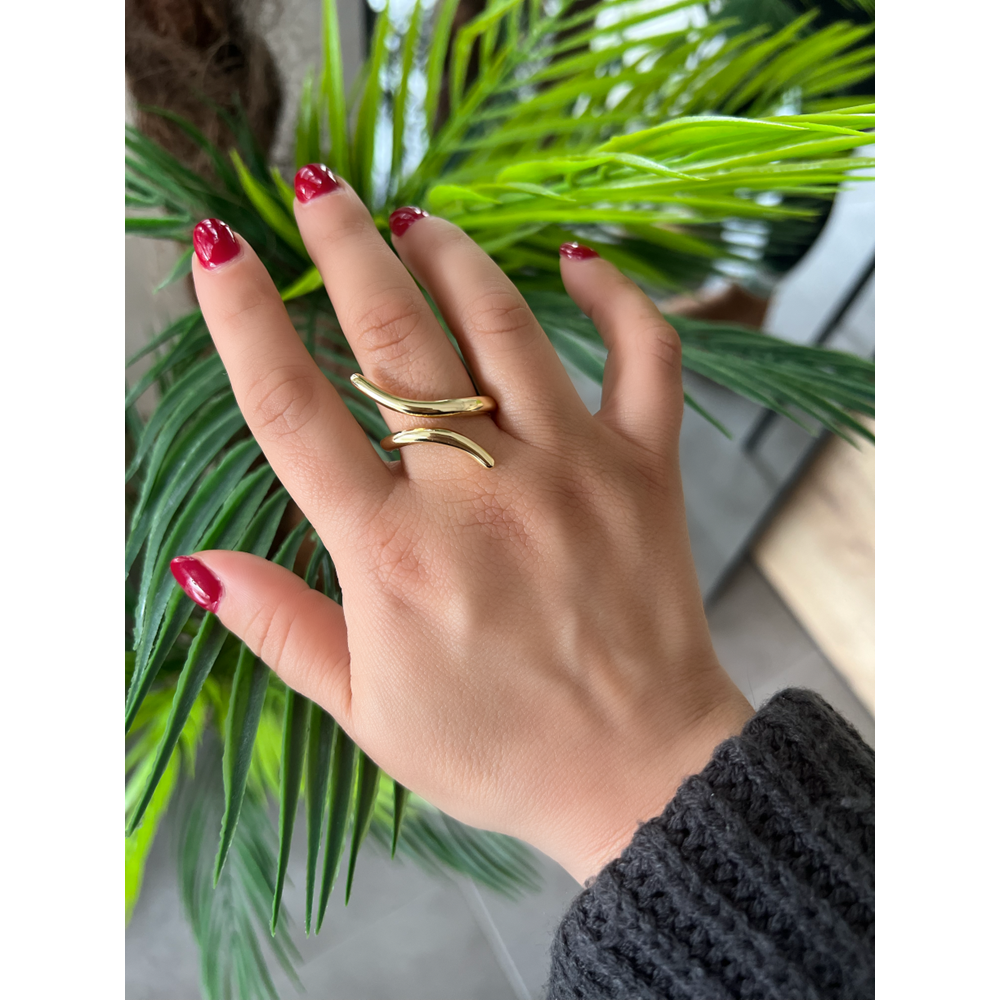 AYARLANABİLİR GOLD RENK SNAKE YÜZÜK ACR0103