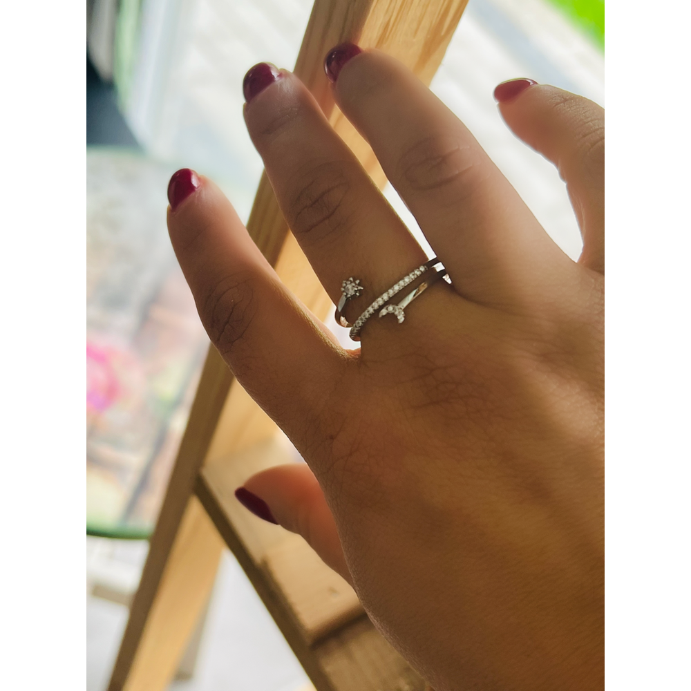 AYARLANABİLİR GÜMÜŞ RENK TAŞLI SARMAL YÜZÜK ACR0114