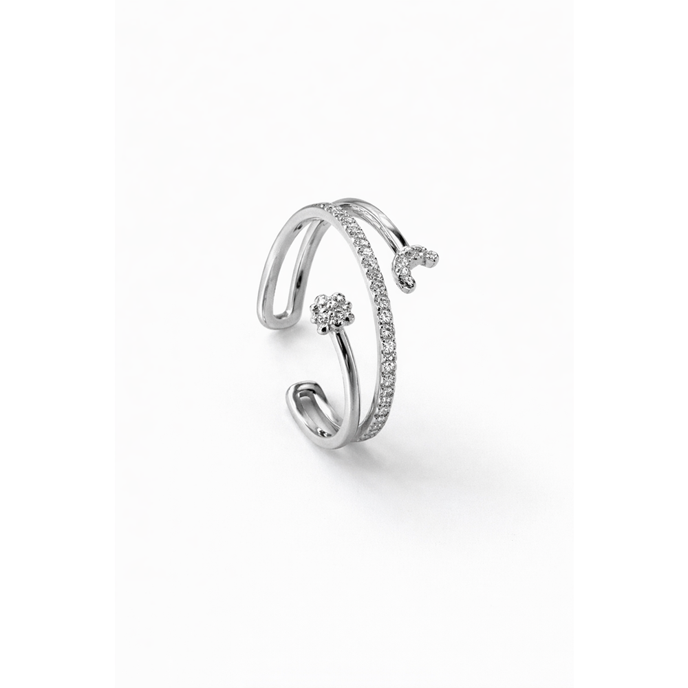 AYARLANABİLİR GÜMÜŞ RENK TAŞLI SARMAL YÜZÜK ACR0114