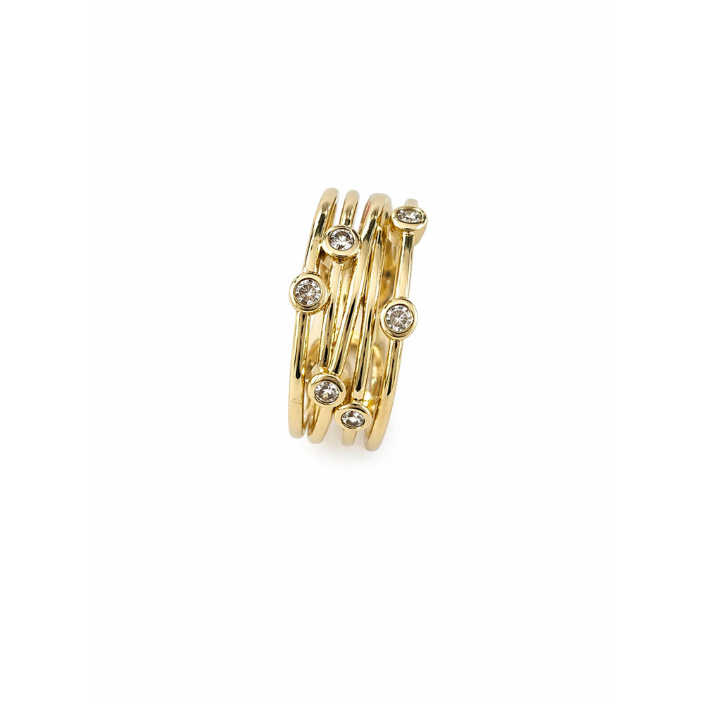 AYARLANABİLİR VİNTAGE, GOLD RENK, ÇOKLU GÖRÜNÜMLÜ TAŞLI YÜZÜK ACR0305