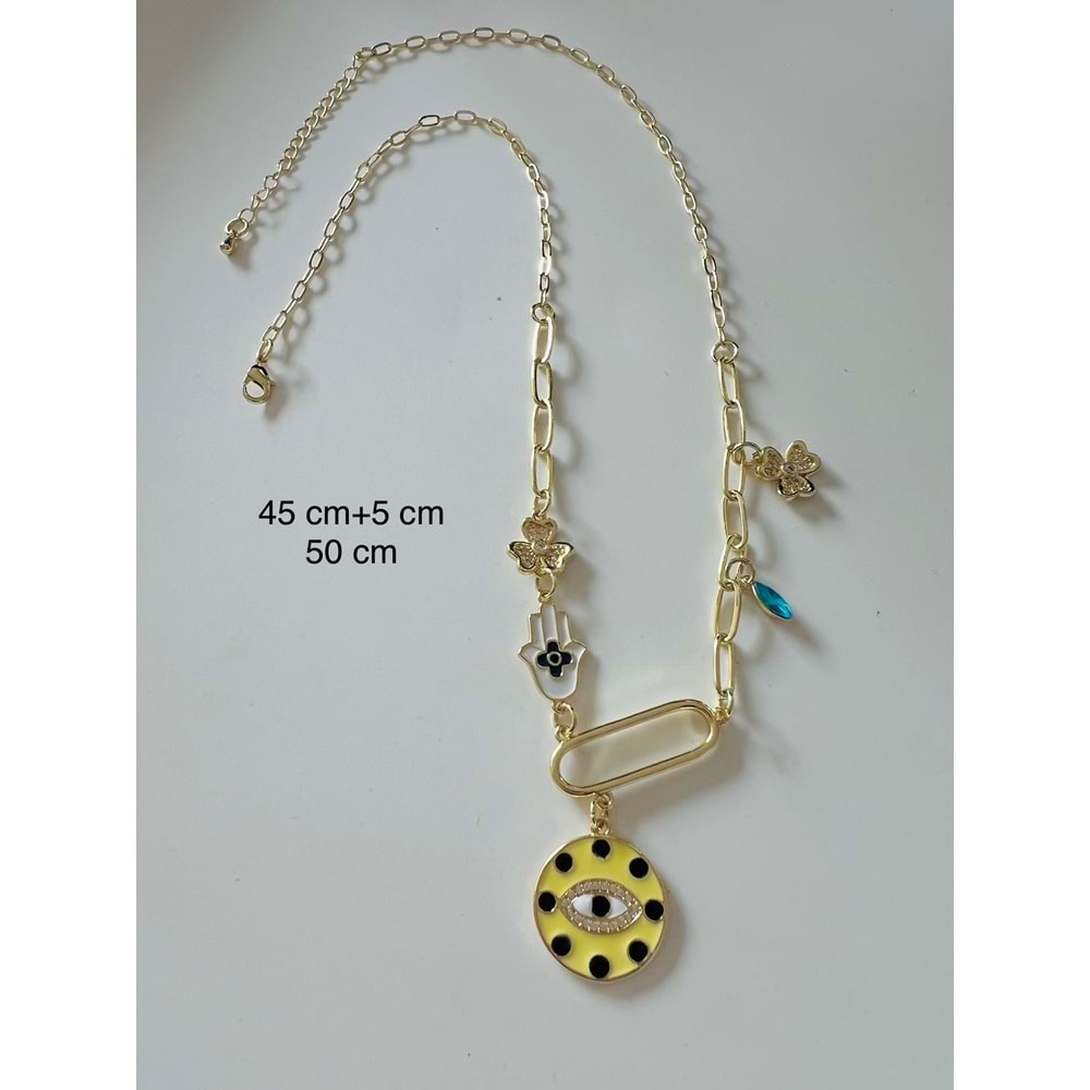 ÖZEL SERİ GÖZ, FATMA ANA ELİ CHARM KOLYE 45+5CM ACR0309