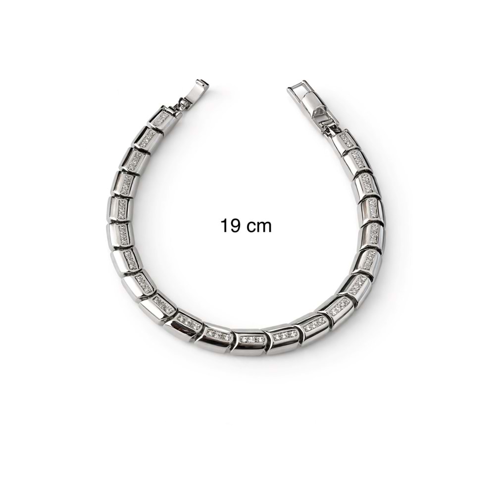 XUPING GÜMÜŞ RENK TAŞLI CYLİNDER BİLEKLİK 19 CM ACR0316