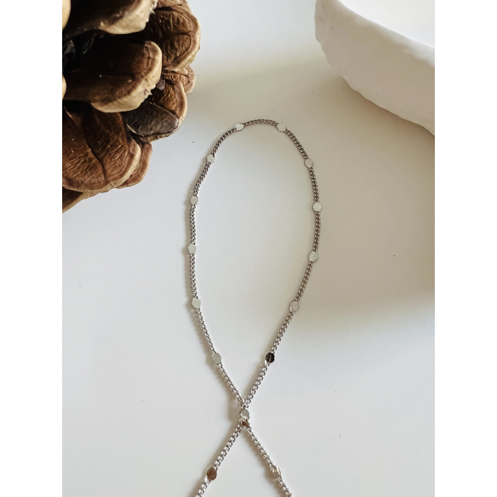 ÖZEL SERİ BİLEKTEN AYARANABİLİR PUL ZİNCİRLİ ŞAHMERAN GÜMÜŞ RENK ACR0946