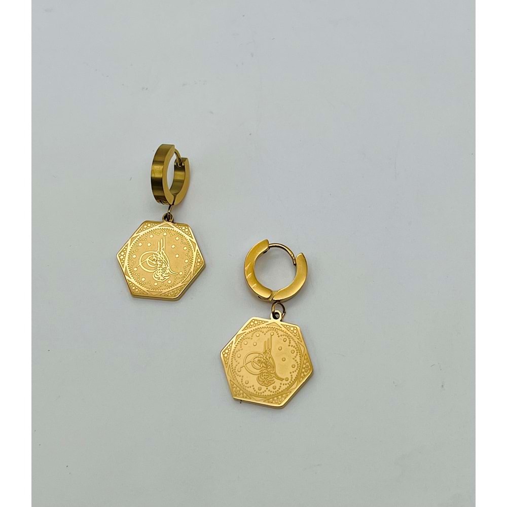 GOLD RENK TUĞRA ÇELİK KÜPE ACR1063