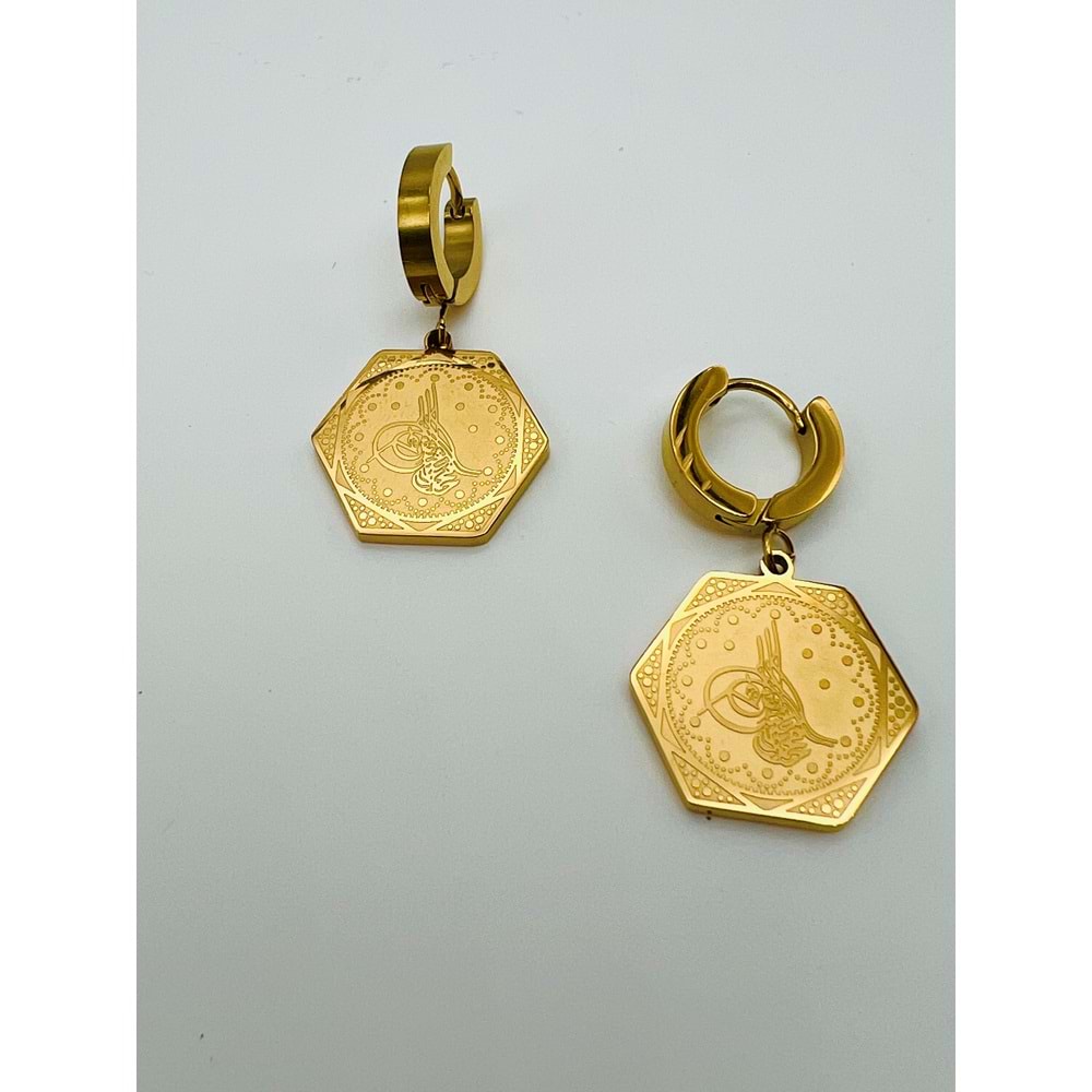 GOLD RENK TUĞRA ÇELİK KÜPE ACR1063