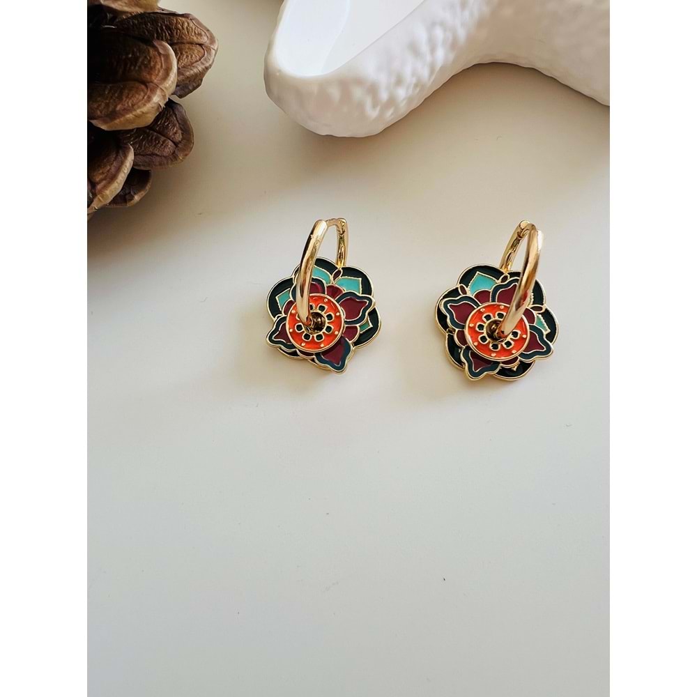 CHARMLI RENKLİ ETNİK HALKA KÜPE ACR1539