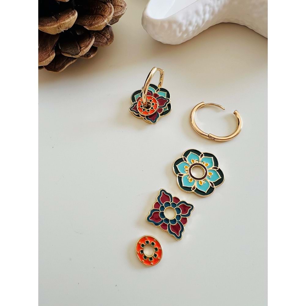 CHARMLI RENKLİ ETNİK HALKA KÜPE ACR1539