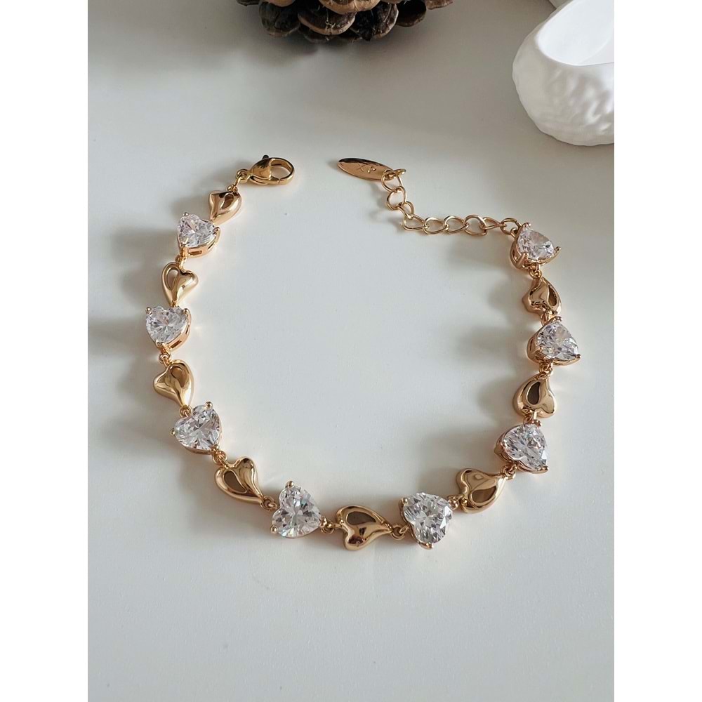 XUPING KALPLİ BİLEKLİK ROSE RENK 17+4 CM ACR2497