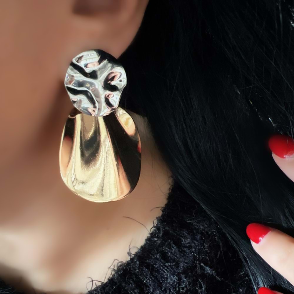ÖZEL SERİ TASARIM KÜPE GÜMÜŞ-GOLD ACR2635