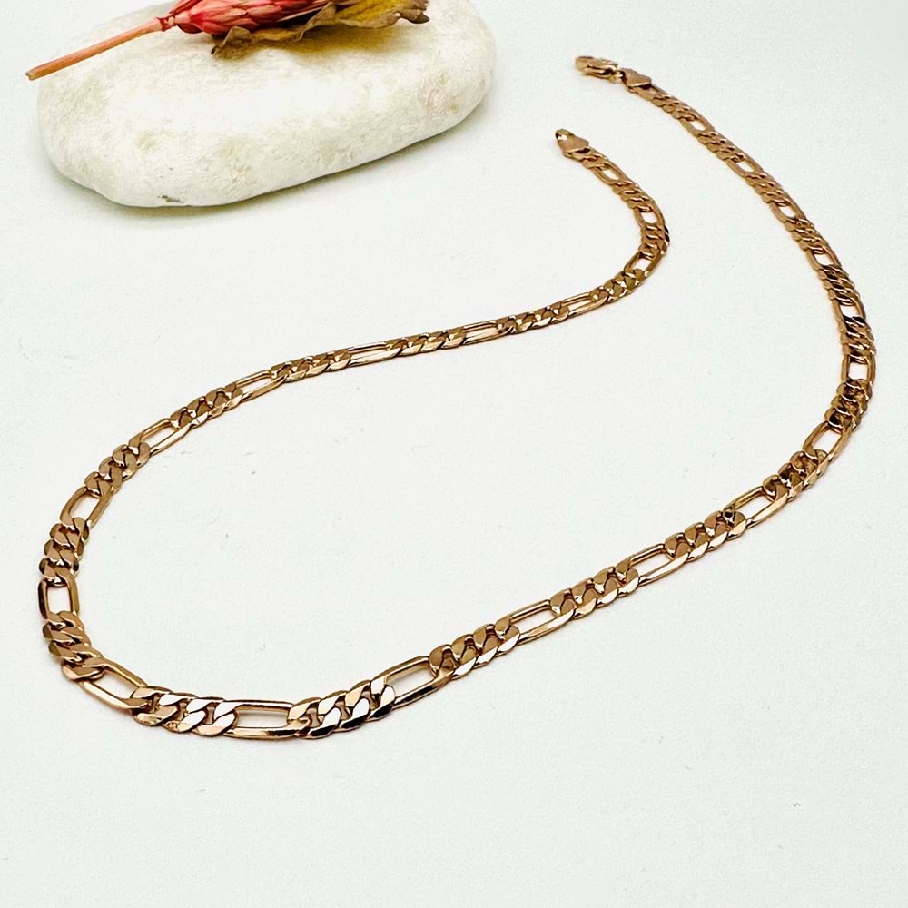 XUPİNG ROSE RENK FİGARO MODEL KOLYE 50 CM (5MM) ACR2663