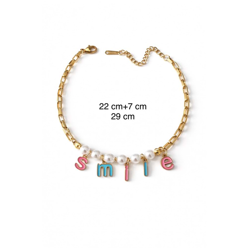 İNCİLİ, SMİLE ÇELİK HALHAL 22+7CM ACR3137