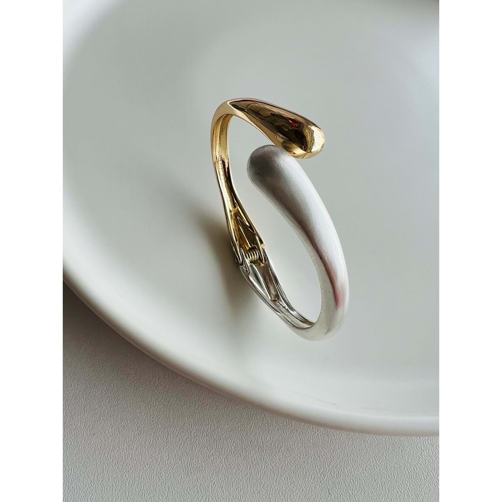 ÖZEL SERİ ÇİFT RENKLİ VİNTAGE KELEPÇE GOLD-GÜMÜŞ ACR3247