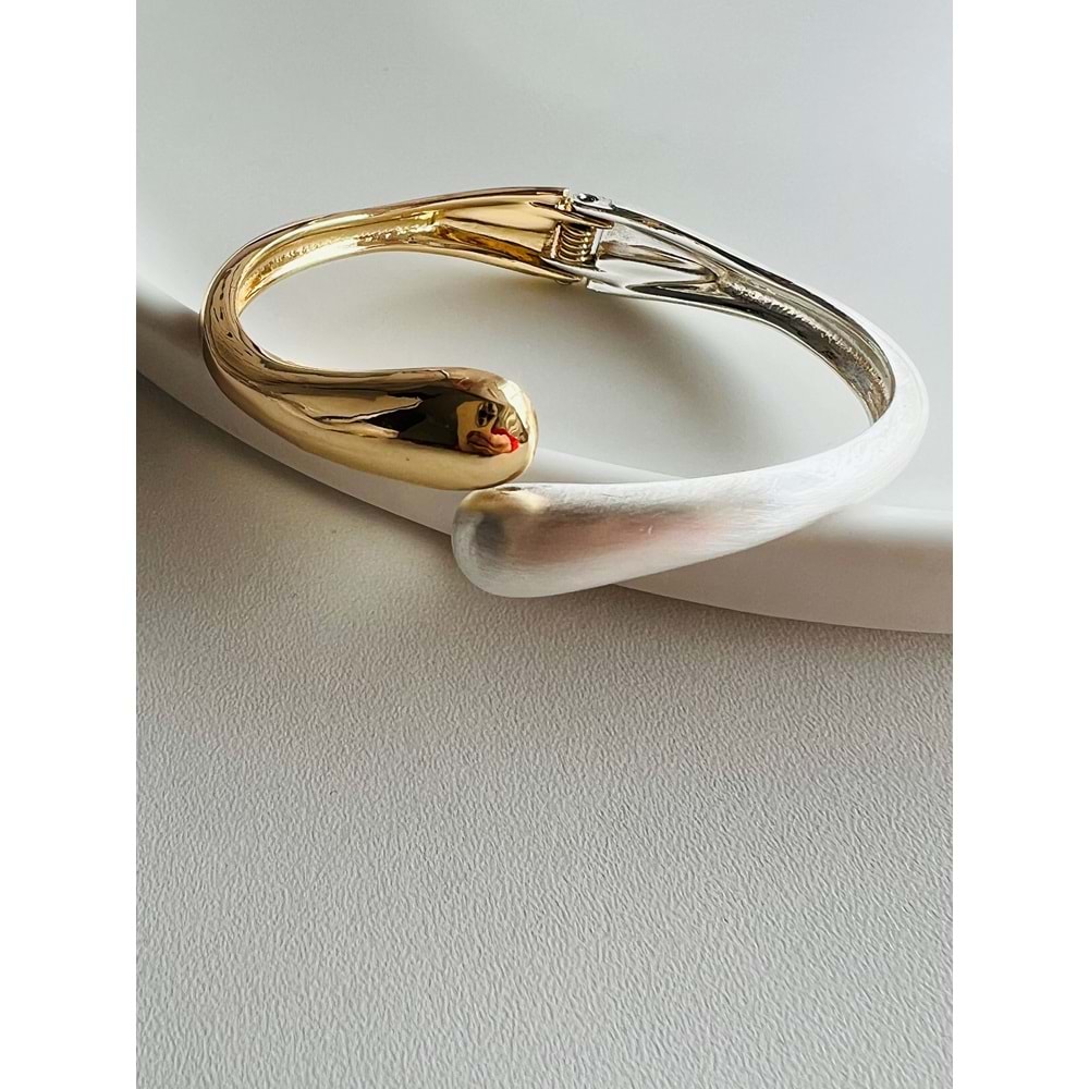 ÖZEL SERİ ÇİFT RENKLİ VİNTAGE KELEPÇE GOLD-GÜMÜŞ ACR3247
