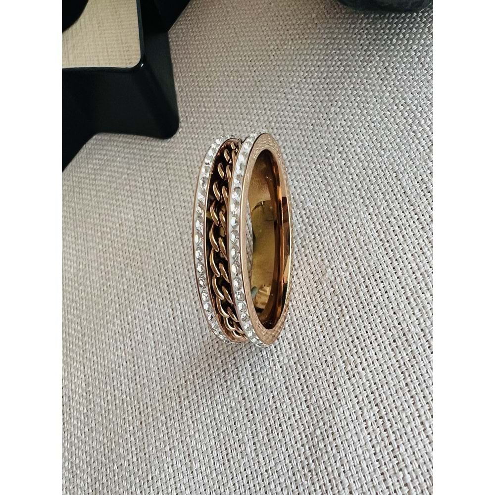 ROSE RENK TAMTUR ÇELİK YÜZÜK 7 NO ACR3477