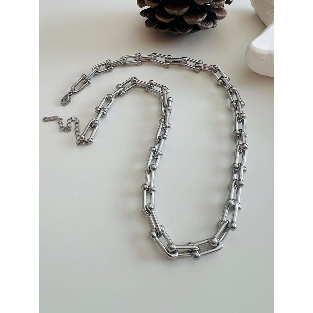 ÇELİK TFFNY KOLYE 43+6 CM GÜMÜŞ ACR3680