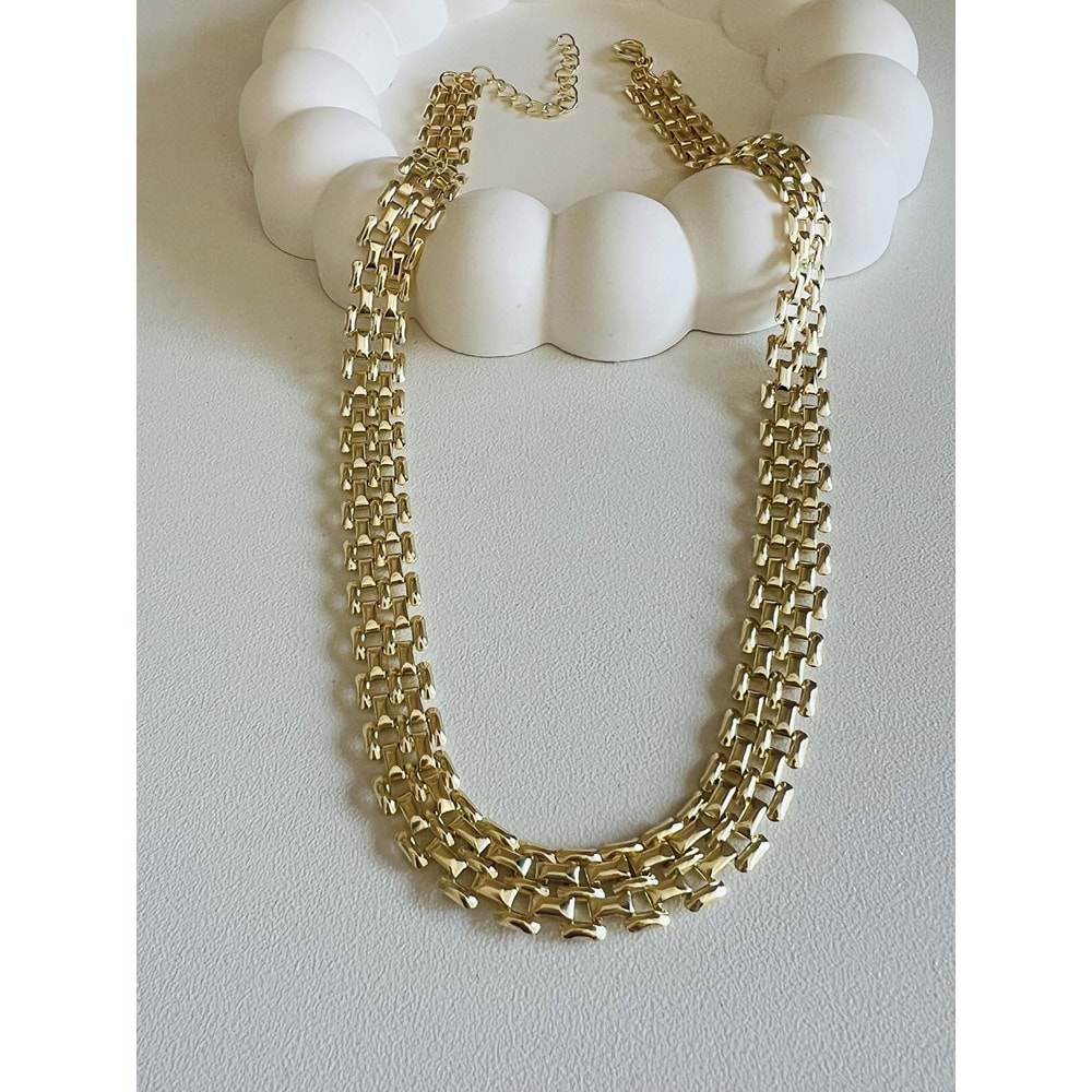 CHOKER ZİNCİR KOLYE 38+5 CM GOLD ACR3947