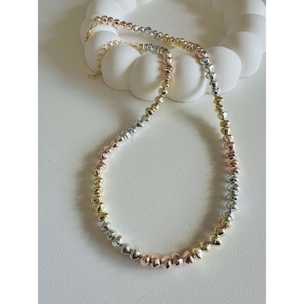 GOLD-ROSE-GÜMÜŞ RENKLİ KOLYE 40+5 CM ACR3948