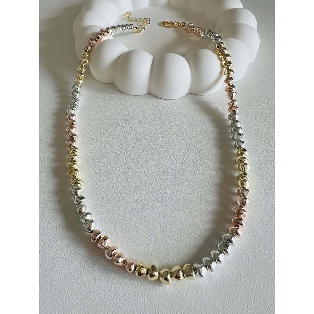 GOLD-ROSE-GÜMÜŞ RENKLİ KOLYE 40+5 CM ACR3948