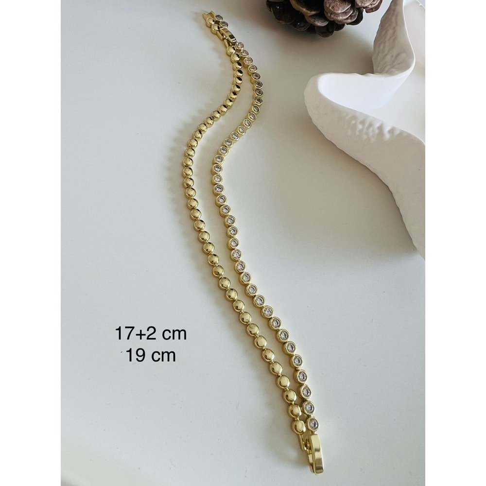 XUPING İKİLİ DAMLA TAŞ SUYOLU BİLEKLİK-14K GOLD ACR4554