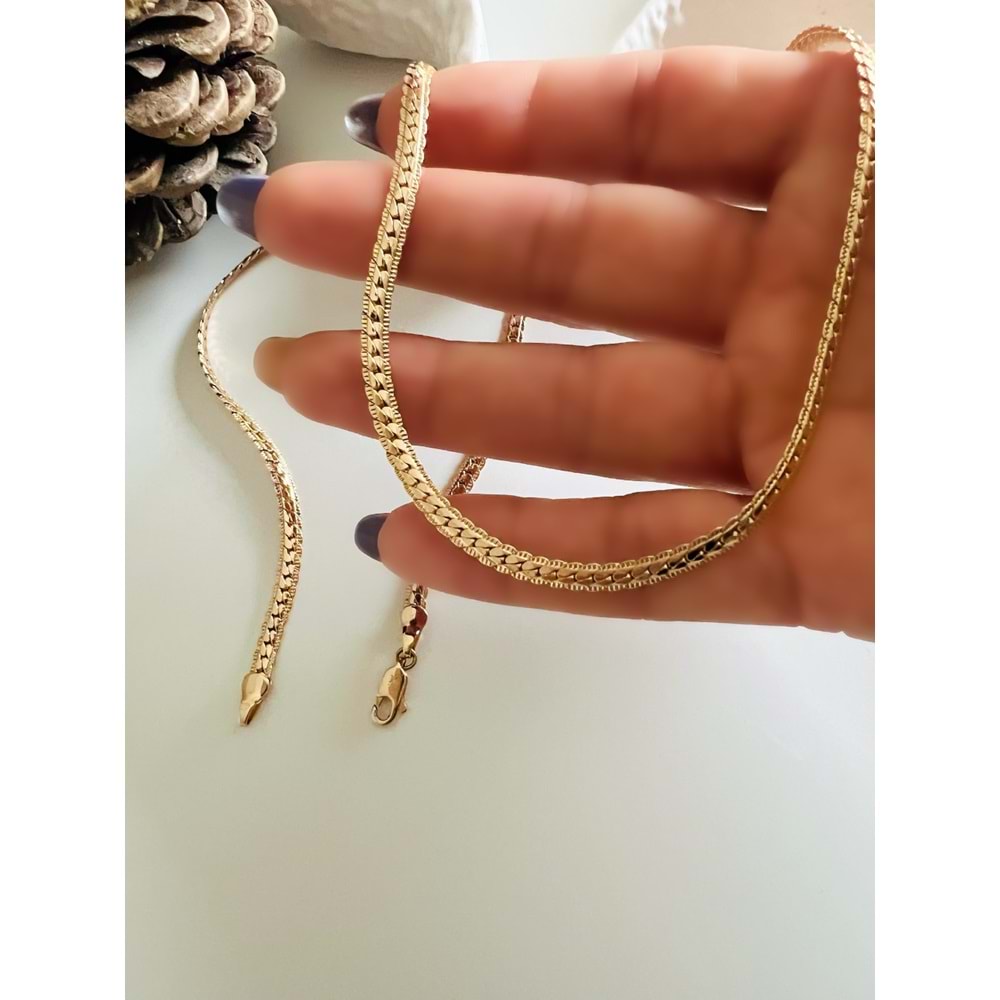 XUPING ÖRME ZİNCİR KOLYE 50 CM-4MM-ROSE ACR4658