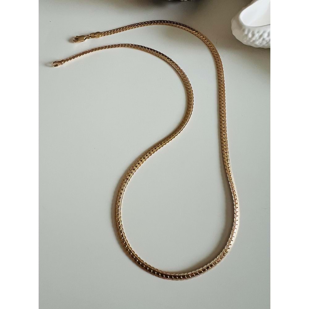XUPING ÖRME ZİNCİR KOLYE 50 CM-4MM-ROSE ACR4658