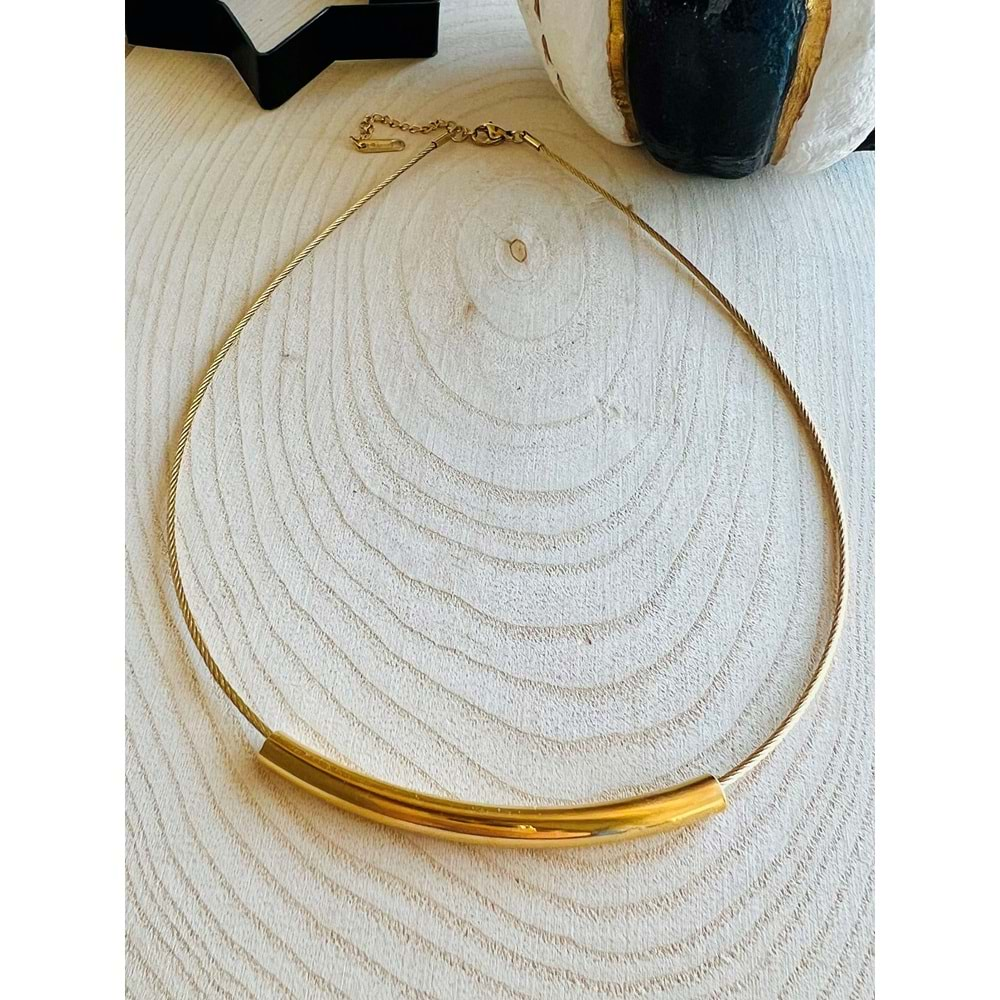 GOLD RENK ÇELİK CHOKER KOLYE ACR4730