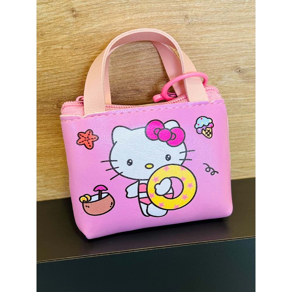 ÇOCUKLAR İÇİN MİNİ HELLO KİTTY PARA CÜZDANI, ANAHTARLIK, PEMBE ACR4841