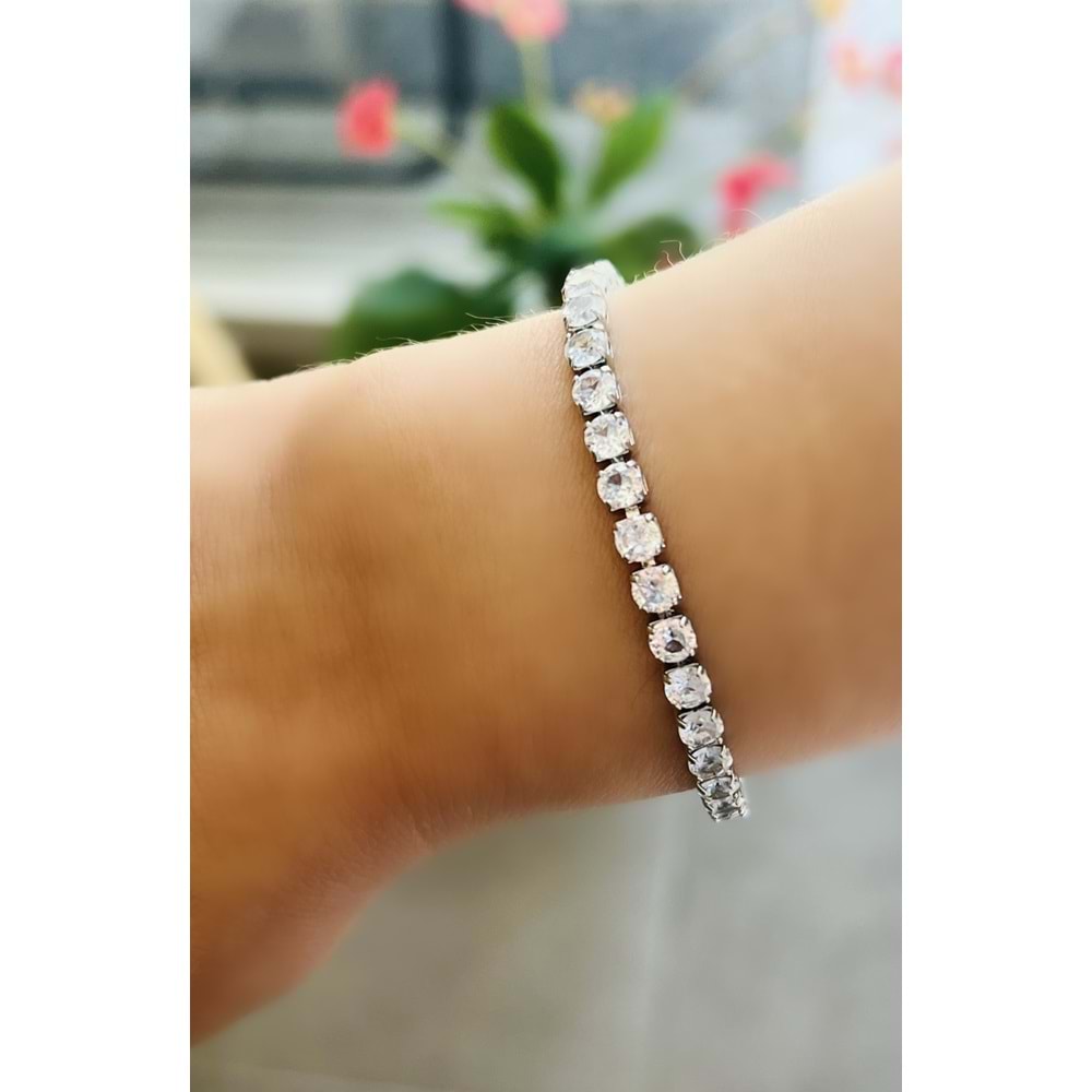 ÇELİK SUYOLU BİLEKLİK 18+2 CM-4MM-GÜMÜŞ ACR4955