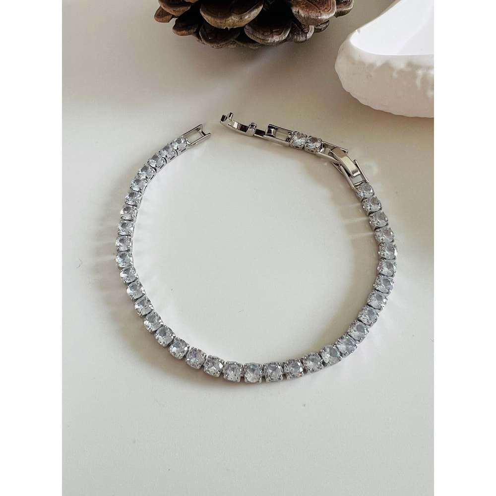 ÇELİK SUYOLU BİLEKLİK 18+2 CM-4MM-GÜMÜŞ ACR4955