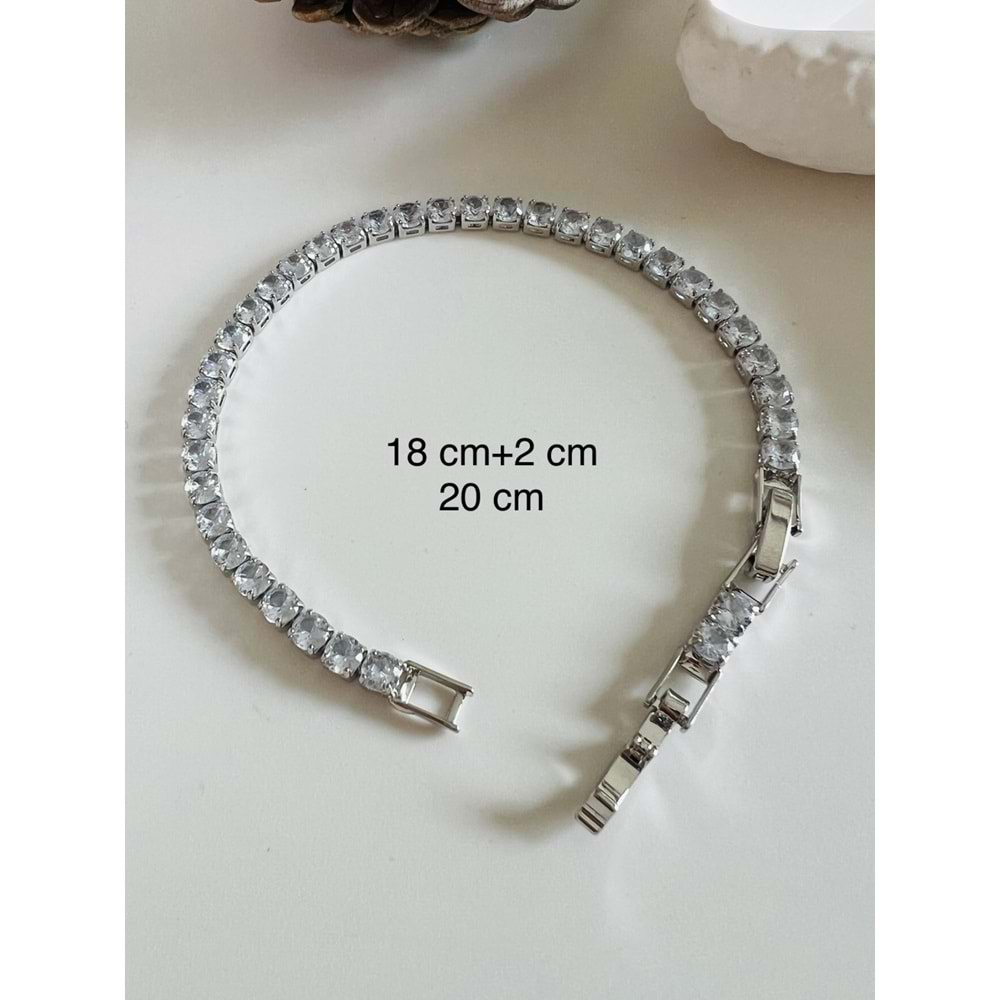 ÇELİK SUYOLU BİLEKLİK 18+2 CM-4MM-GÜMÜŞ ACR4955