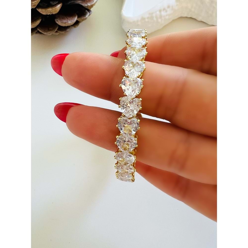KALPLİ ESNEK SUYOLU ÇELİK BİLEKLİK-GOLD RENK ACR5071