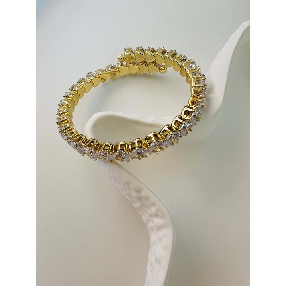 KALPLİ ESNEK SUYOLU ÇELİK BİLEKLİK-GOLD RENK ACR5071