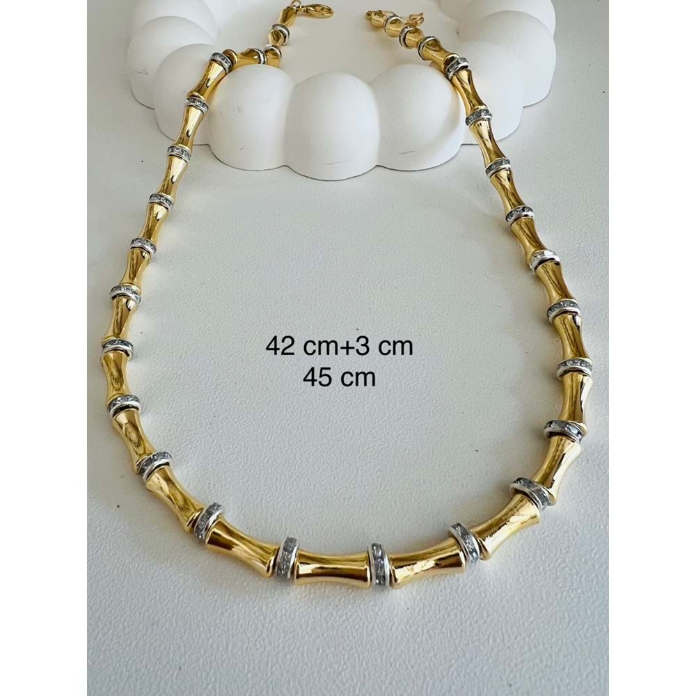 ÖZEL SERİ SERENAY KOLYE 42+3 CM-GOLD ACR5100
