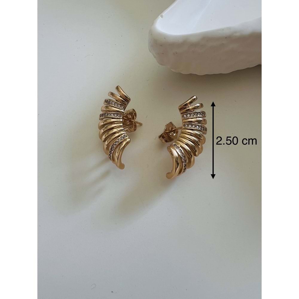XUPING KULAĞA OTURAN ÇOKLU GÖRÜNÜMLÜ KÜPE-ROSE ACR5153