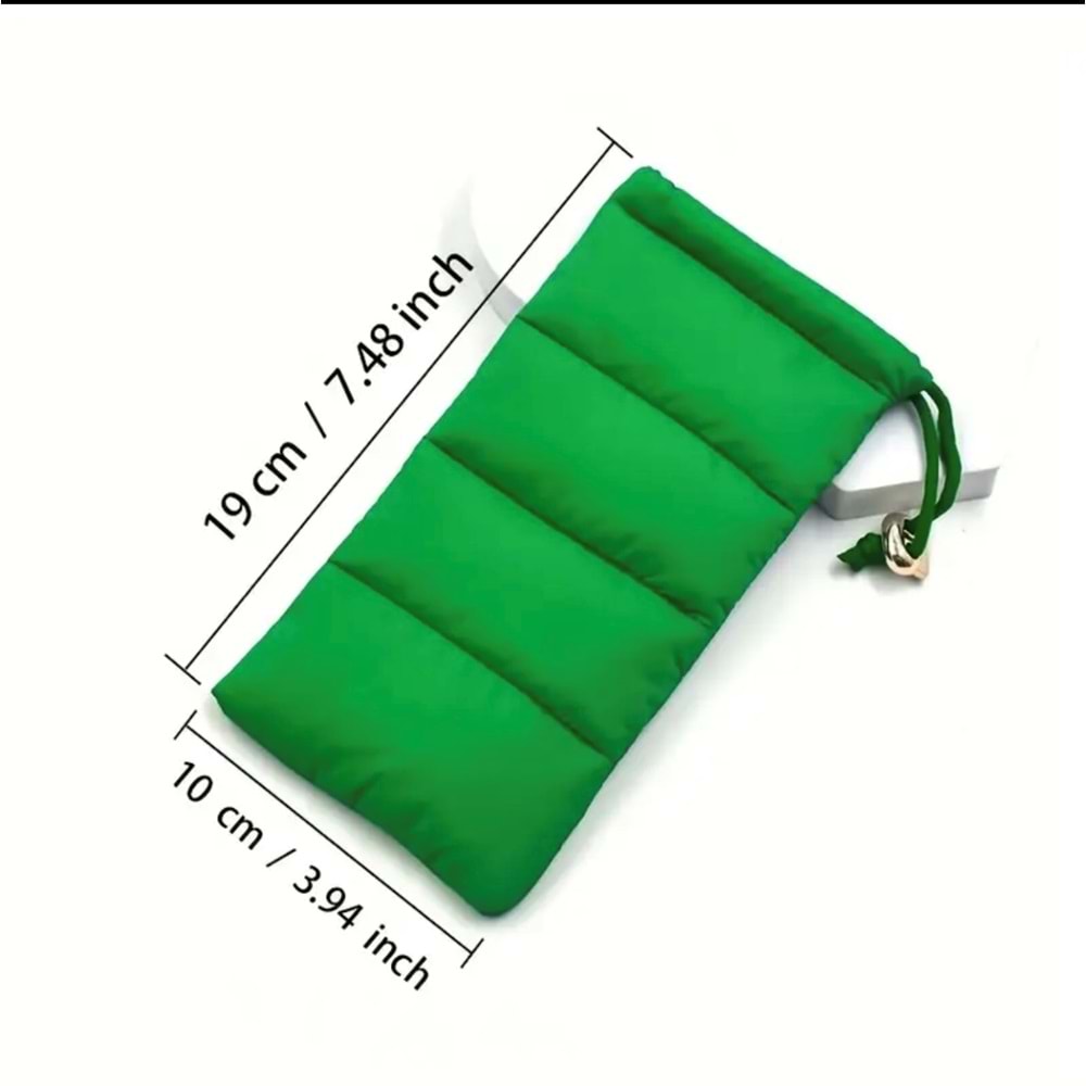 İP KAPATMALI YUMUŞAK NAYLON GÖZLÜK KILIFI-YEŞİL RENK ACR6114