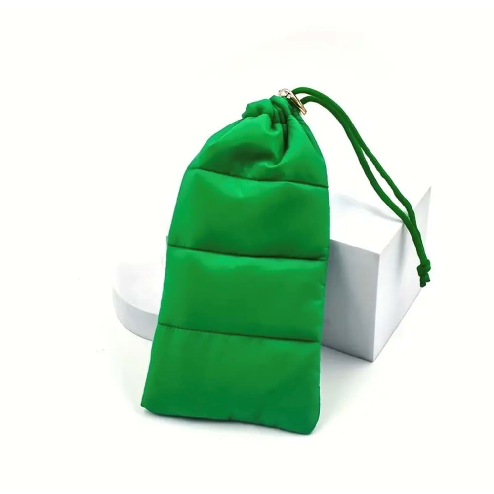 İP KAPATMALI YUMUŞAK NAYLON GÖZLÜK KILIFI-YEŞİL RENK ACR6114