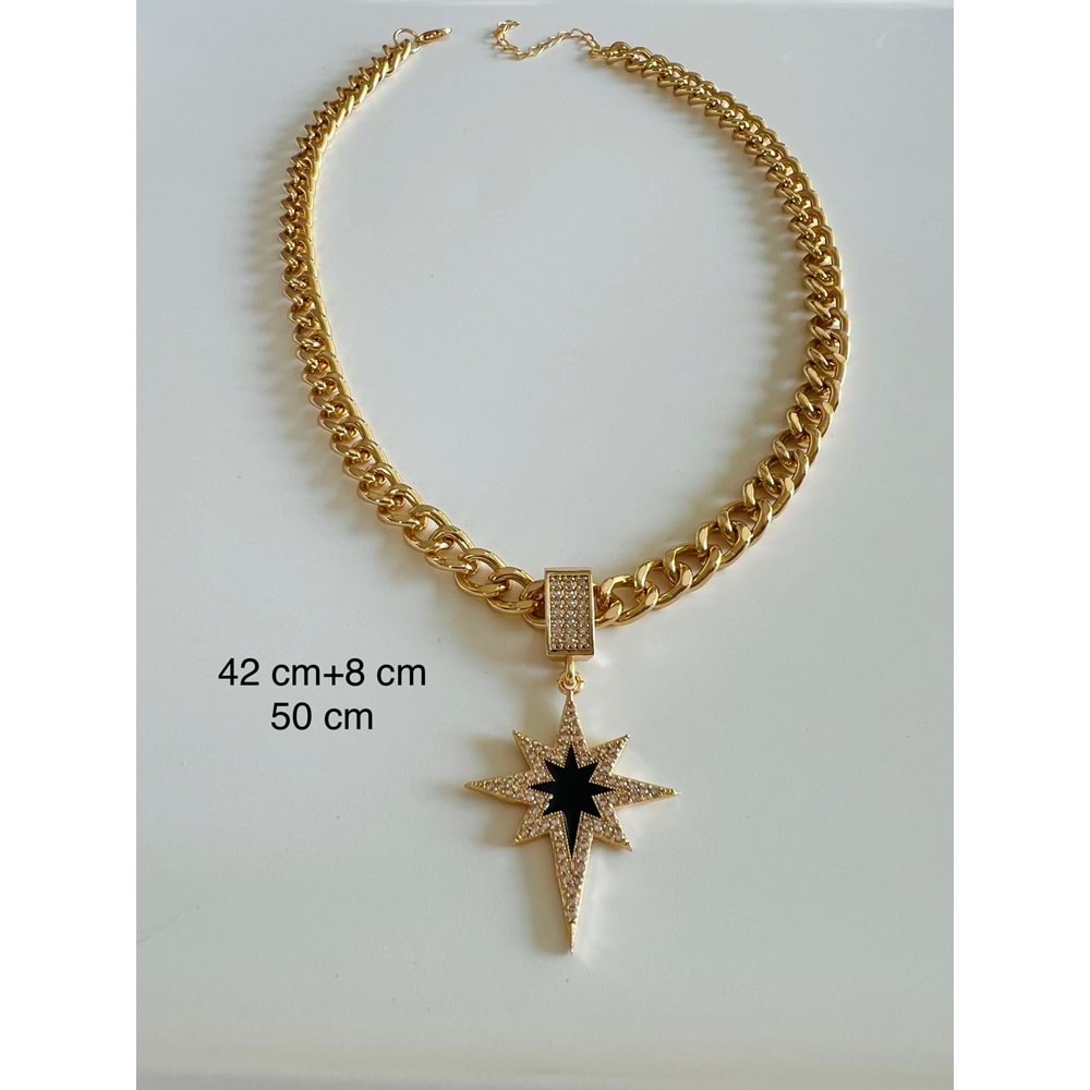 ÖZEL SERİ KUTUP YILDIZI KOLYE 42+8CM-GOLD RENK ACR6287