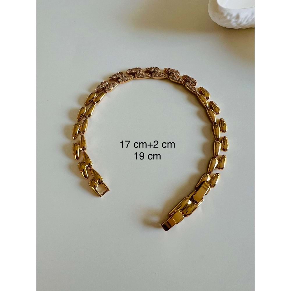 XUPING 2'Lİ GÖRÜNÜMLÜ TASARIM BİLEKLİK 17+2CM-ROSE ACR6445