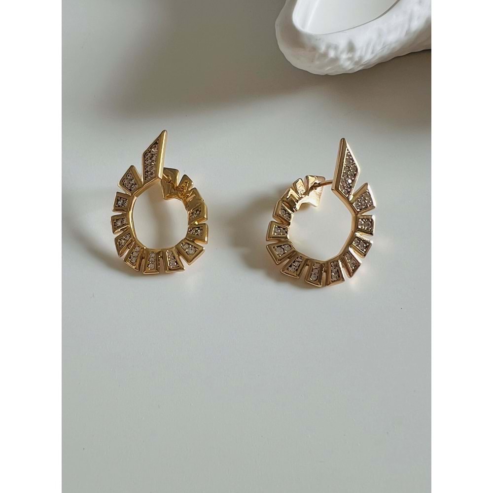 XUPING HALKA MODEL ZİRKON TAŞLI TASARIM KÜPE-ROSE ACR6593