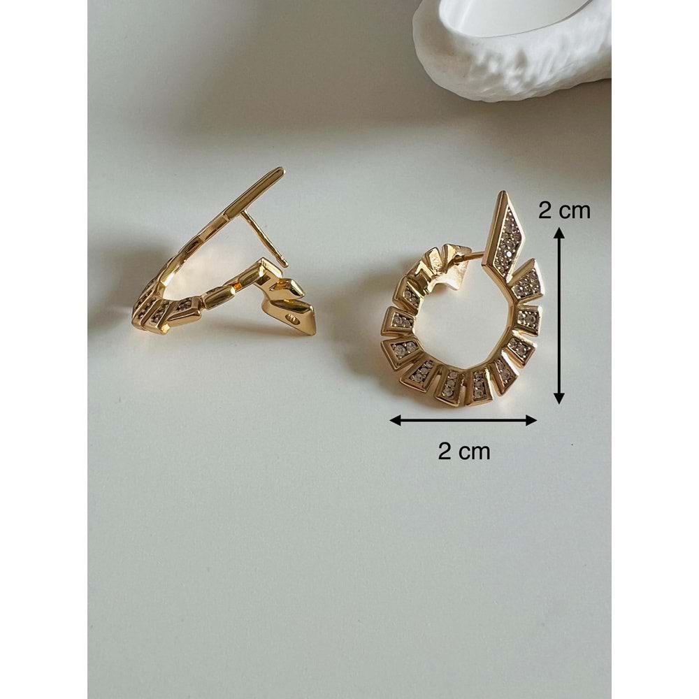 XUPING HALKA MODEL ZİRKON TAŞLI TASARIM KÜPE-ROSE ACR6593