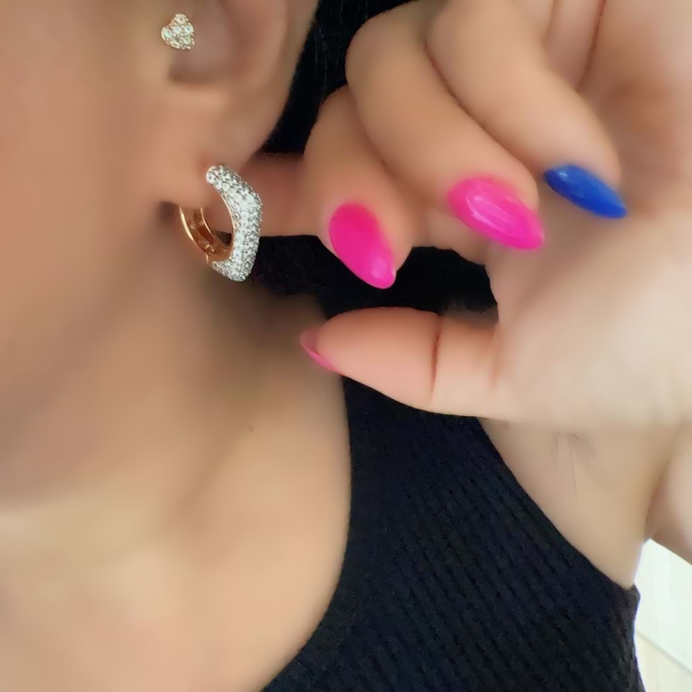 XUPING ZİRKON TAŞLI DÖRTGEN KÜPE-ROSE RENK ACR6597