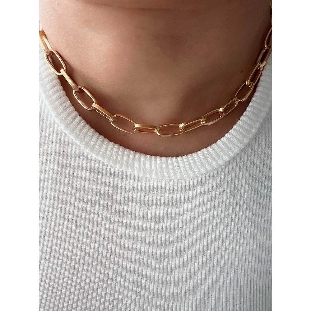 GOLD RENK CHOKER ZİNCİR KOLYE 40 CM ACR6721