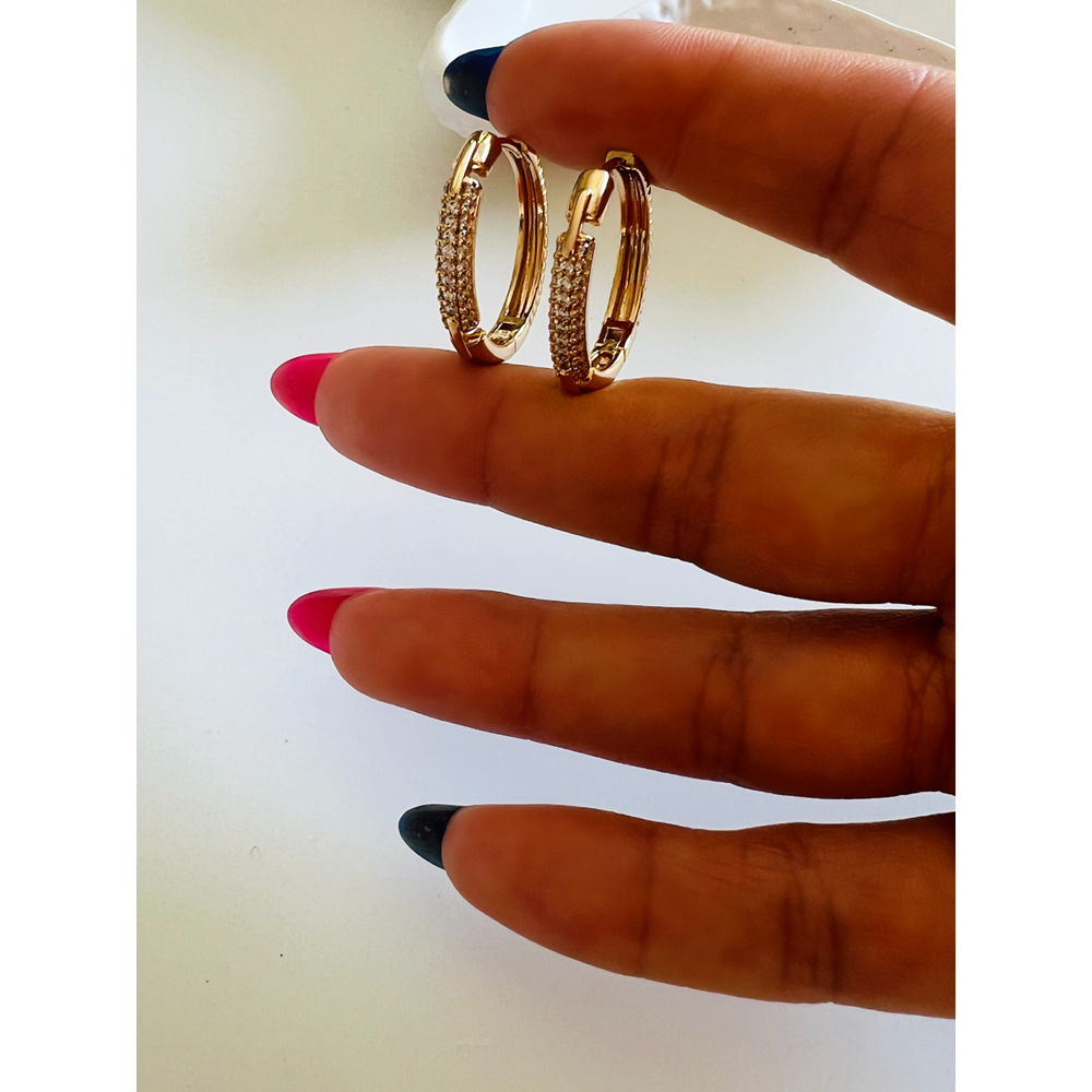 XUPING ZİRKON TAŞLI HALKA KÜPE-ROSE RENK ACR6815