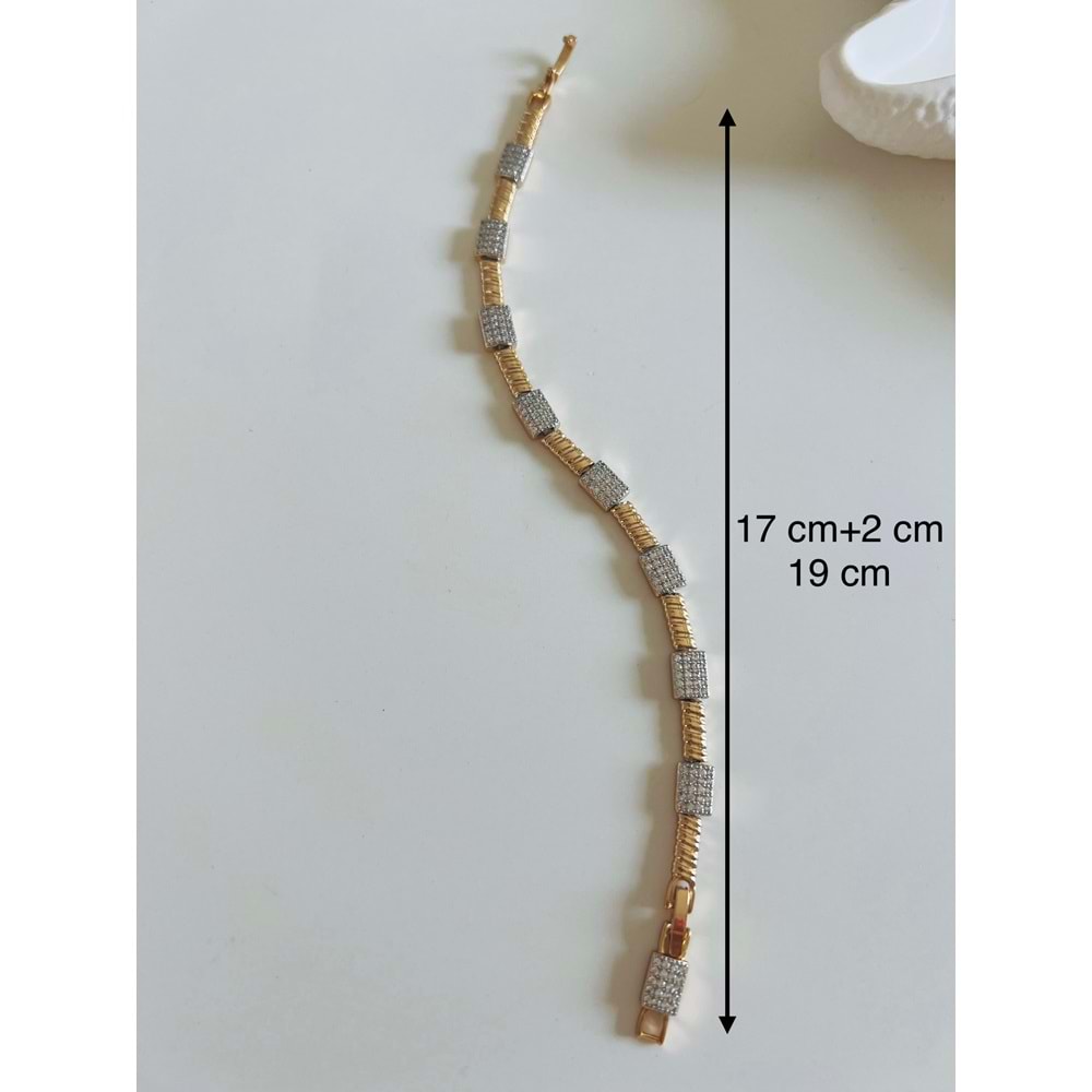 XUPING ZİRKON TAŞLI TASARIM BİLEKLİK 17+2CM-ROSE RENK ACR6873