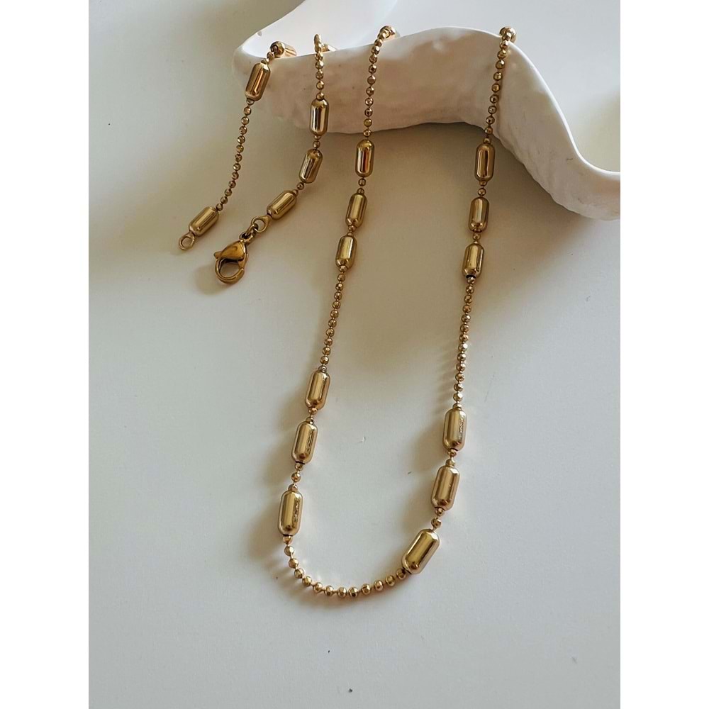 XUPING DORİKALI ZİNCİR KOLYE 45CM-ROSE RENK ACR6885