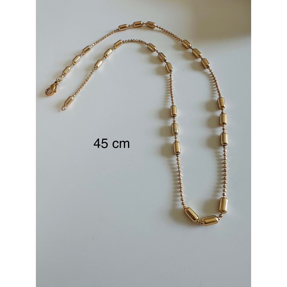 XUPING DORİKALI ZİNCİR KOLYE 45CM-ROSE RENK ACR6885