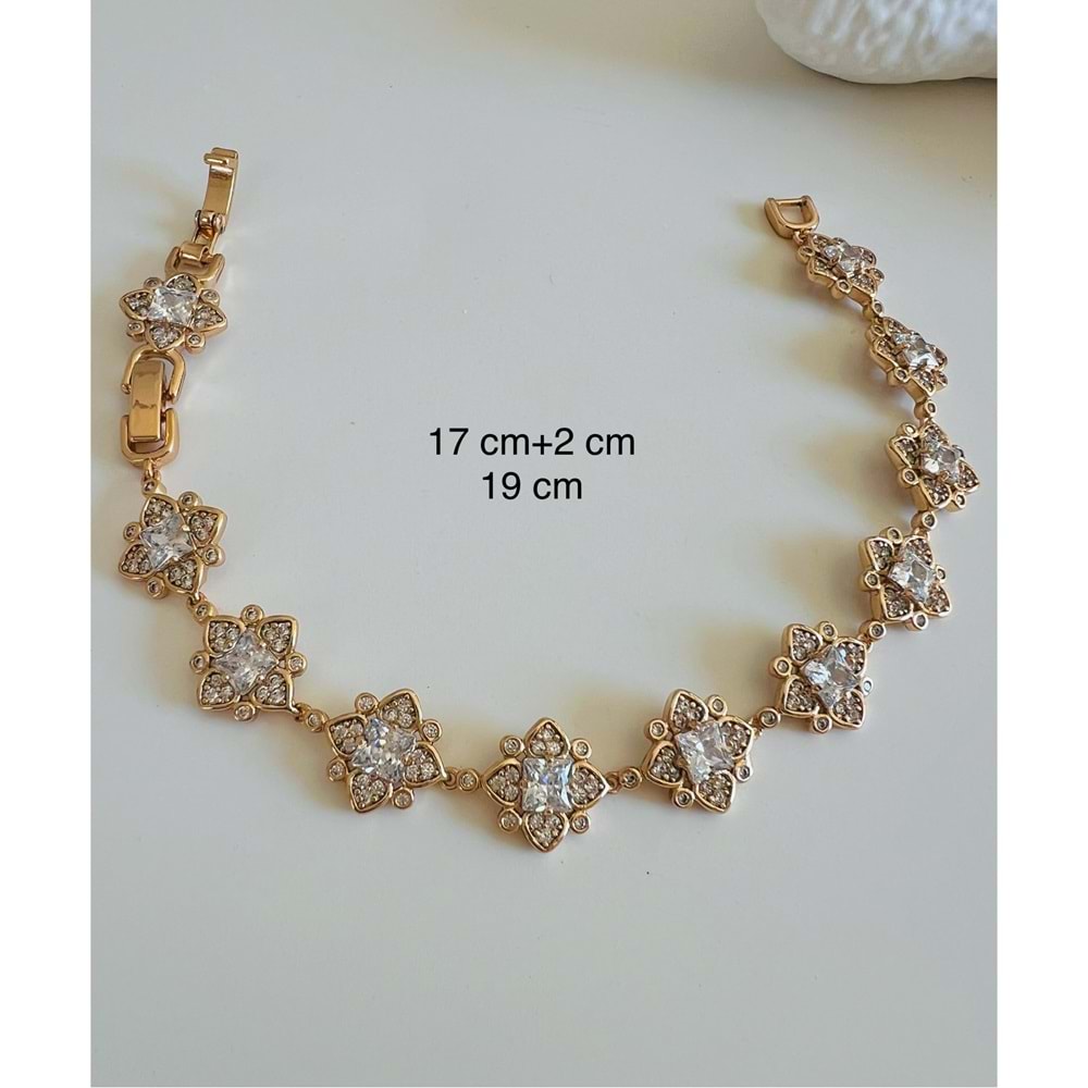 XUPING TAŞLI YONCA BİLEKLİK 19CM-ROSE RENK ACR7091